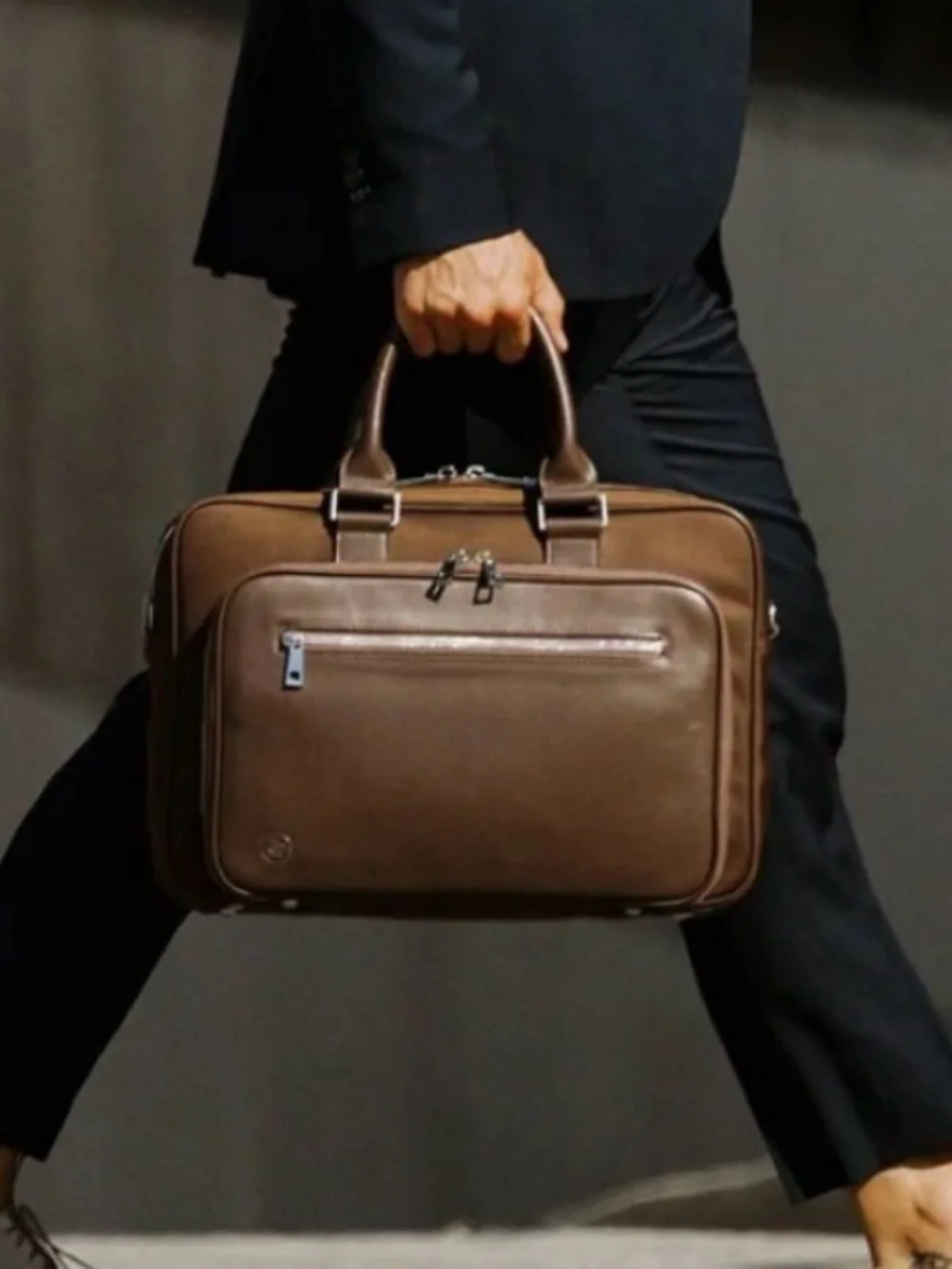 Oak & Rove Alto Laptop Briefcase Leather Brown Travel Work Bag Organizer